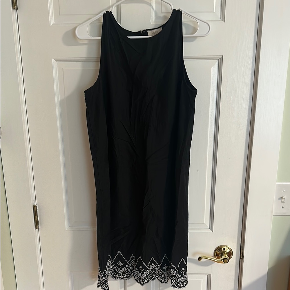 LOFT Black Sleeveless Halter Sheath Dress